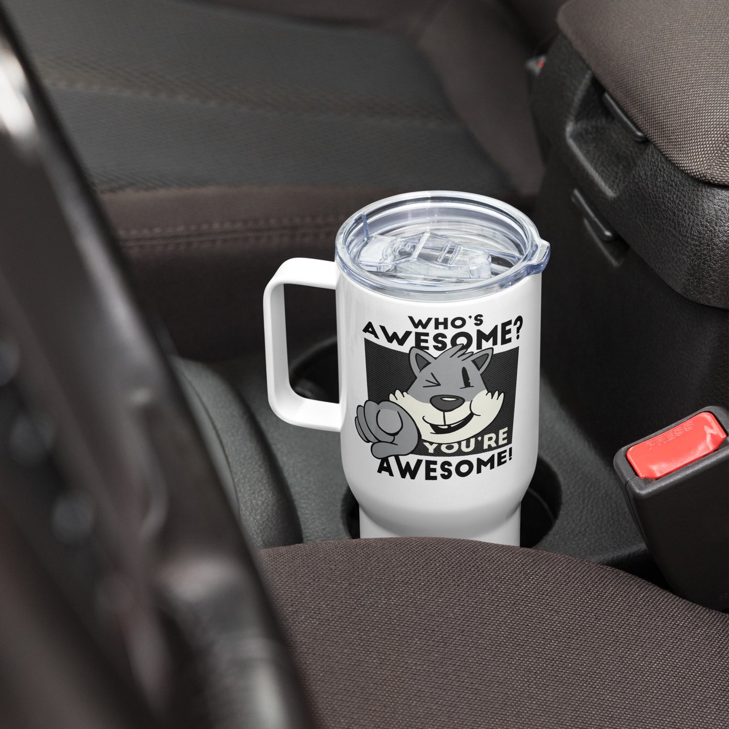 Youe Awesome Travel mug, Thermal Mug with Handle,