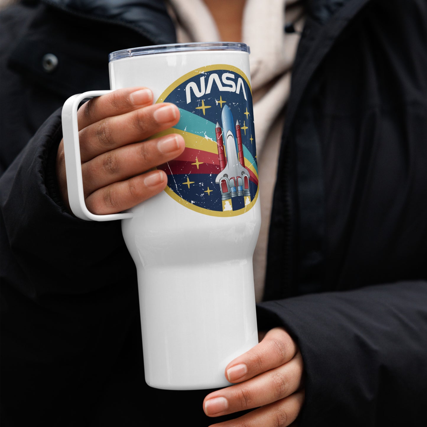 NASA Travel mug, Thermal Mug with Handle.