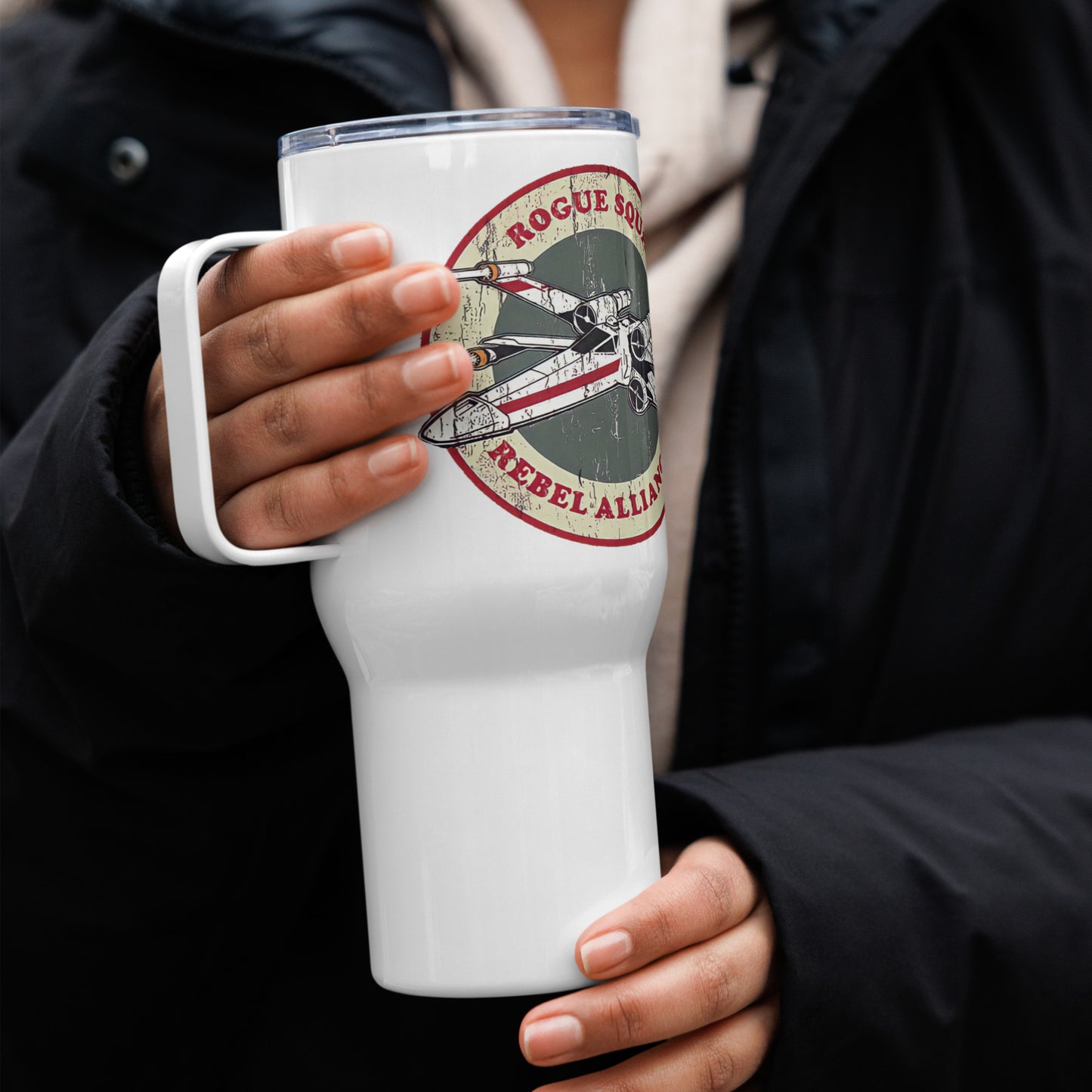 Star Wars Rogue Squadron Travel mug, Thermal Mug with Handle.