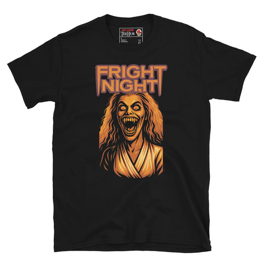 Fright Night Amy vampire transformation T-shirt with screaming monster graphic – McLaren T-Hub exclusive