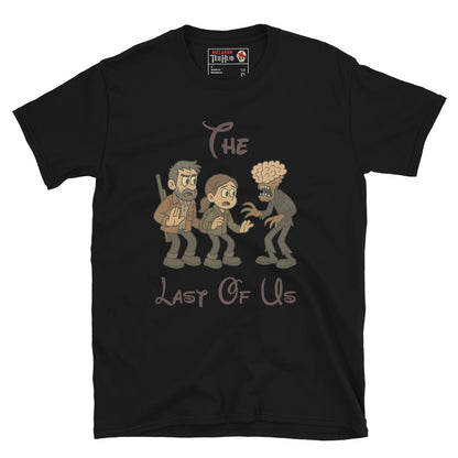 The Last of Us Rubber Hose Cartoon black T-Shirt – Joel, Ellie & Clicker Parody – McLaren T-Hub Exclusive