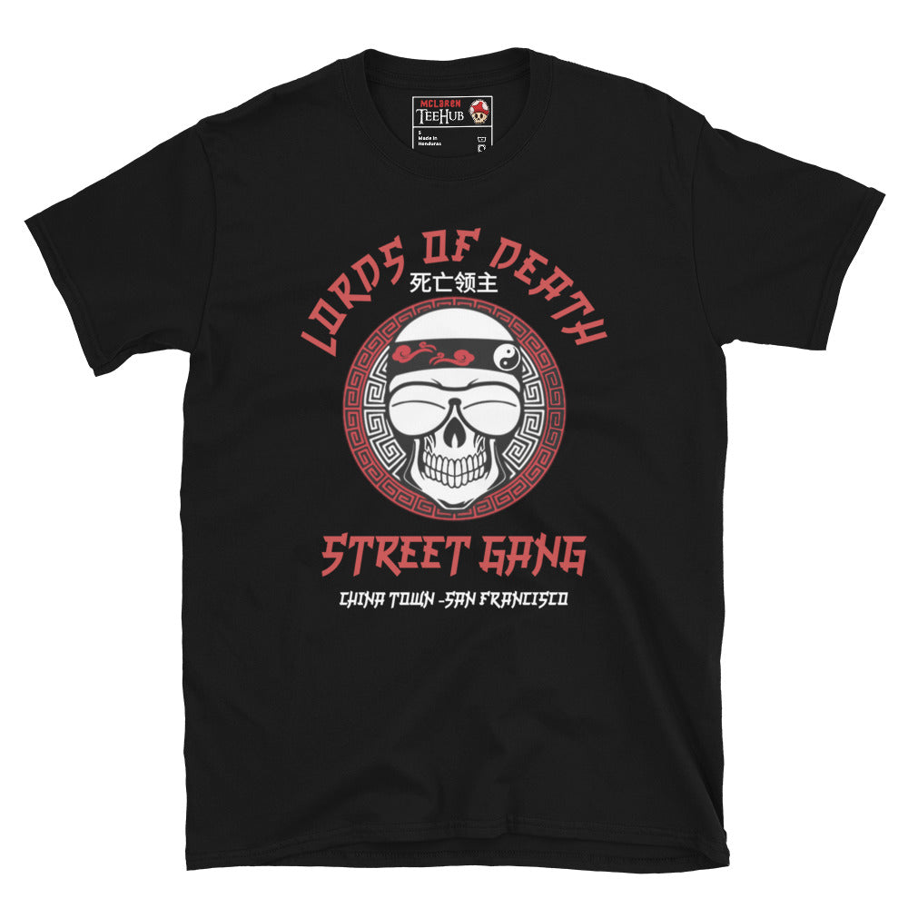 Lords of Death Street Gang Graphic T-Shirt from Big Trouble in Little China. Black