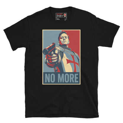 Black Citizen Vigilante No More T-Shirt with Hope poster style pop art graphic of Templar knight holding gun
