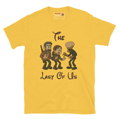 The Last of Us Rubber Hose Cartoon Daisy Yellow T-Shirt – Joel, Ellie & Clicker Parody – McLaren T-Hub Exclusive