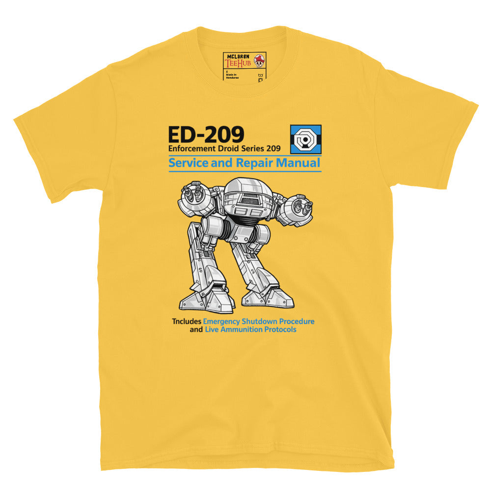 ED-209 RoboCop Service Manual T-Shirt | 80s Sci-Fi Fan Gift