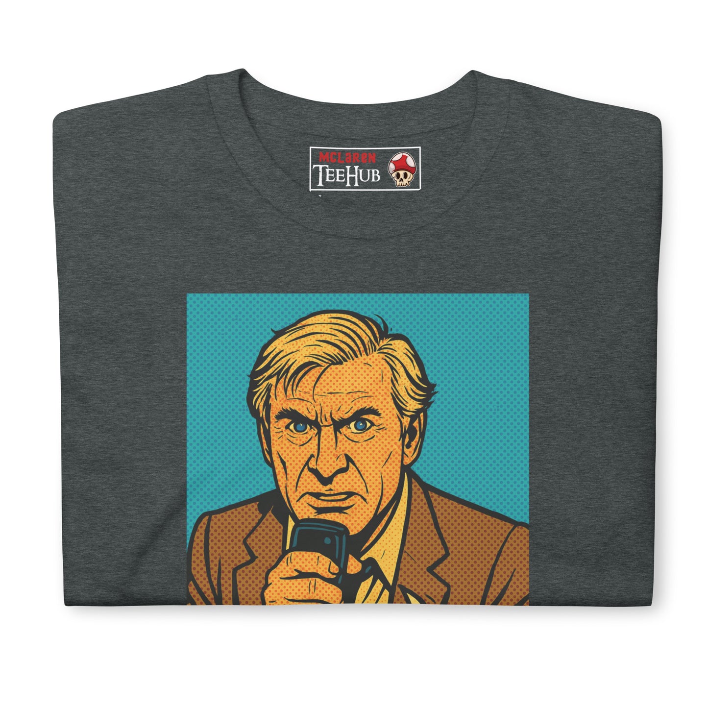 T-shirt featuring a comic-style illustration of Steve McCroskey from the movie 'Airplane!' with the quote 'Looks like I picked the wrong week to quit drinking.