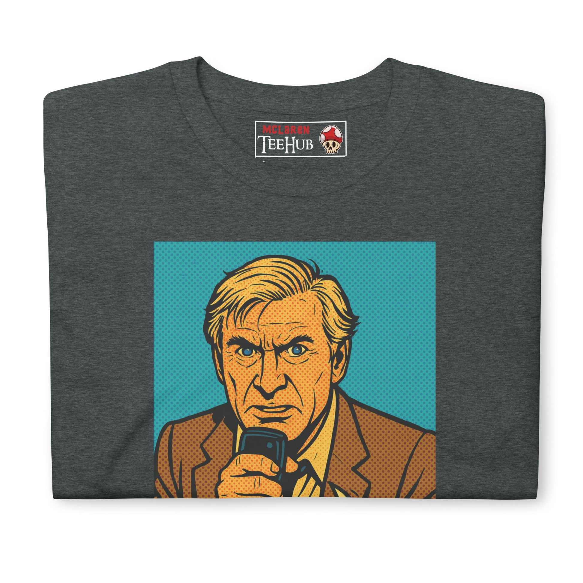 T-shirt featuring a comic-style illustration of Steve McCroskey from the movie 'Airplane!' with the quote 'Looks like I picked the wrong week to quit drinking.