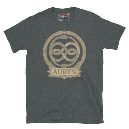 AURYN emblem t-shirt inspired by The NeverEnding Story. Dark Heather 