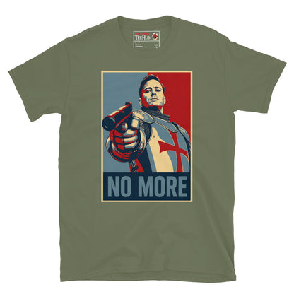 Military Green Citizen Vigilante No More T-Shirt with Hope poster style pop art graphic of Templar knight holding gun