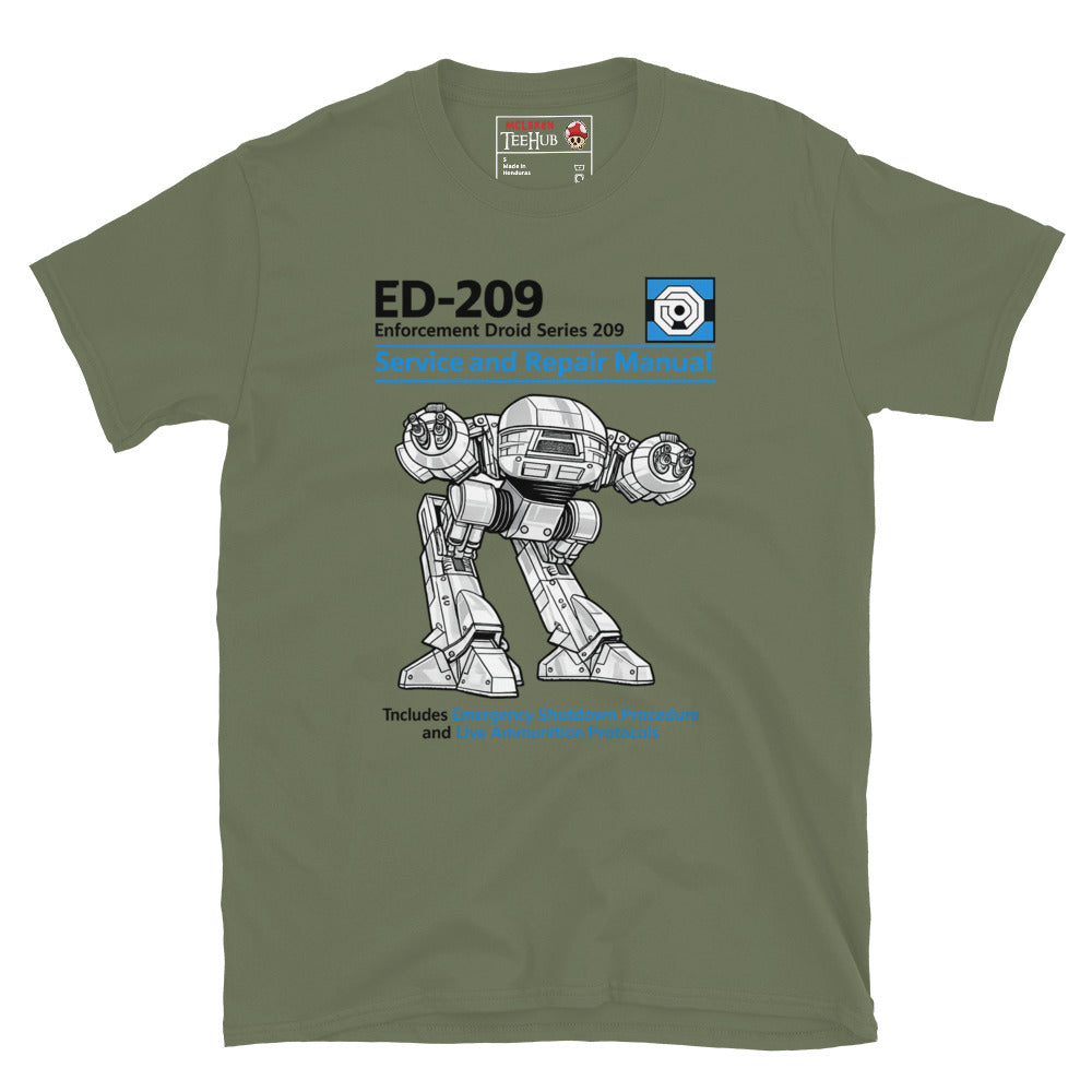 ED-209 RoboCop Service Manual T-Shirt | 80s Sci-Fi Fan Gift