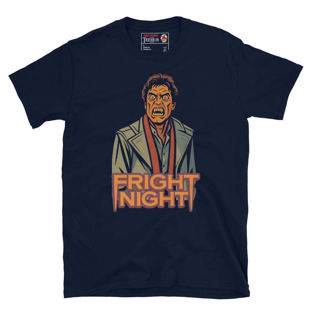 Fright Night Jerry Dandrige vampire Navy T-shirt – McLaren Tee-Hub exclusive