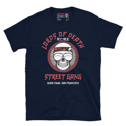 Lords of Death Street Gang Graphic T-Shirt from Big Trouble in Little China. Navy