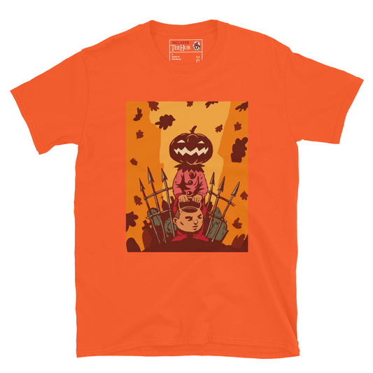 Pumpkin King Halloween T-Shirt in bright orange – spooky pumpkin head character artwork – exclusive McLaren TeeHub design