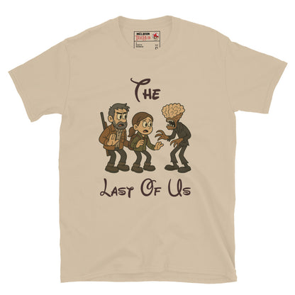 The Last of Us Rubber Hose Cartoon Sand T-Shirt – Joel, Ellie & Clicker Parody – McLaren T-Hub Exclusive