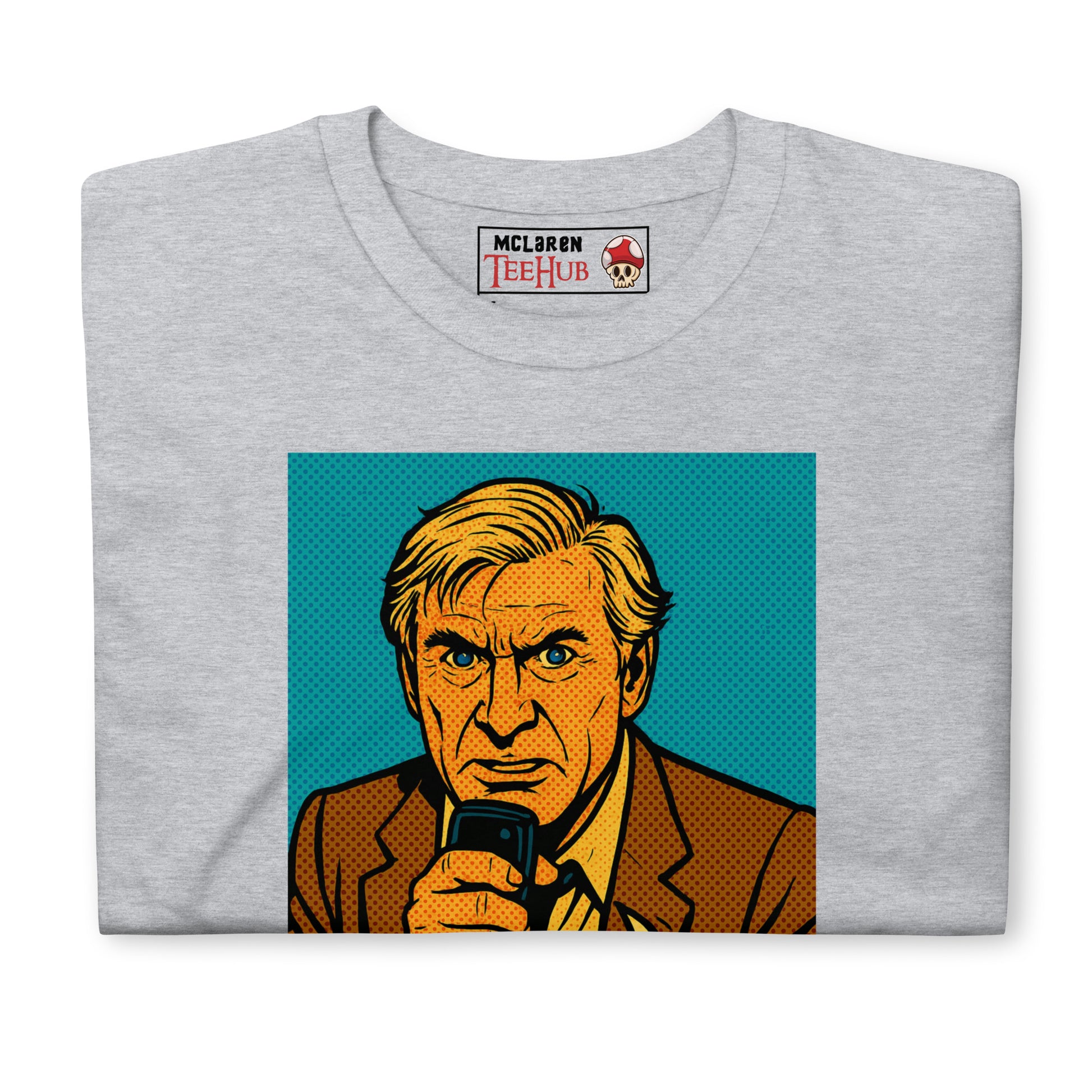 T-shirt featuring a comic-style illustration of Steve McCroskey from the movie 'Airplane!' with the quote 'Looks like I picked the wrong week to quit drinking.