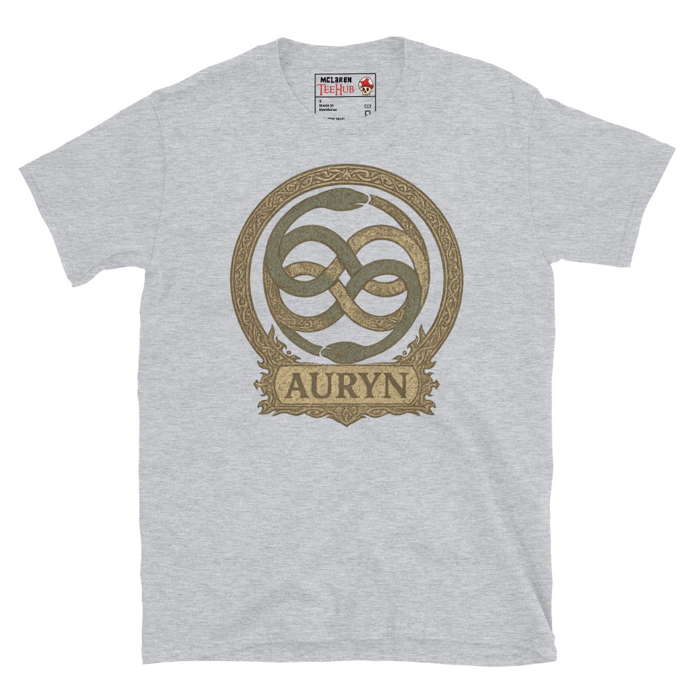 AURYN emblem t-shirt inspired by The NeverEnding Story. Sport grey