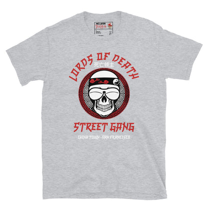 Lords of Death Street Gang Graphic T-Shirt from Big Trouble in Little China. Sport Grey