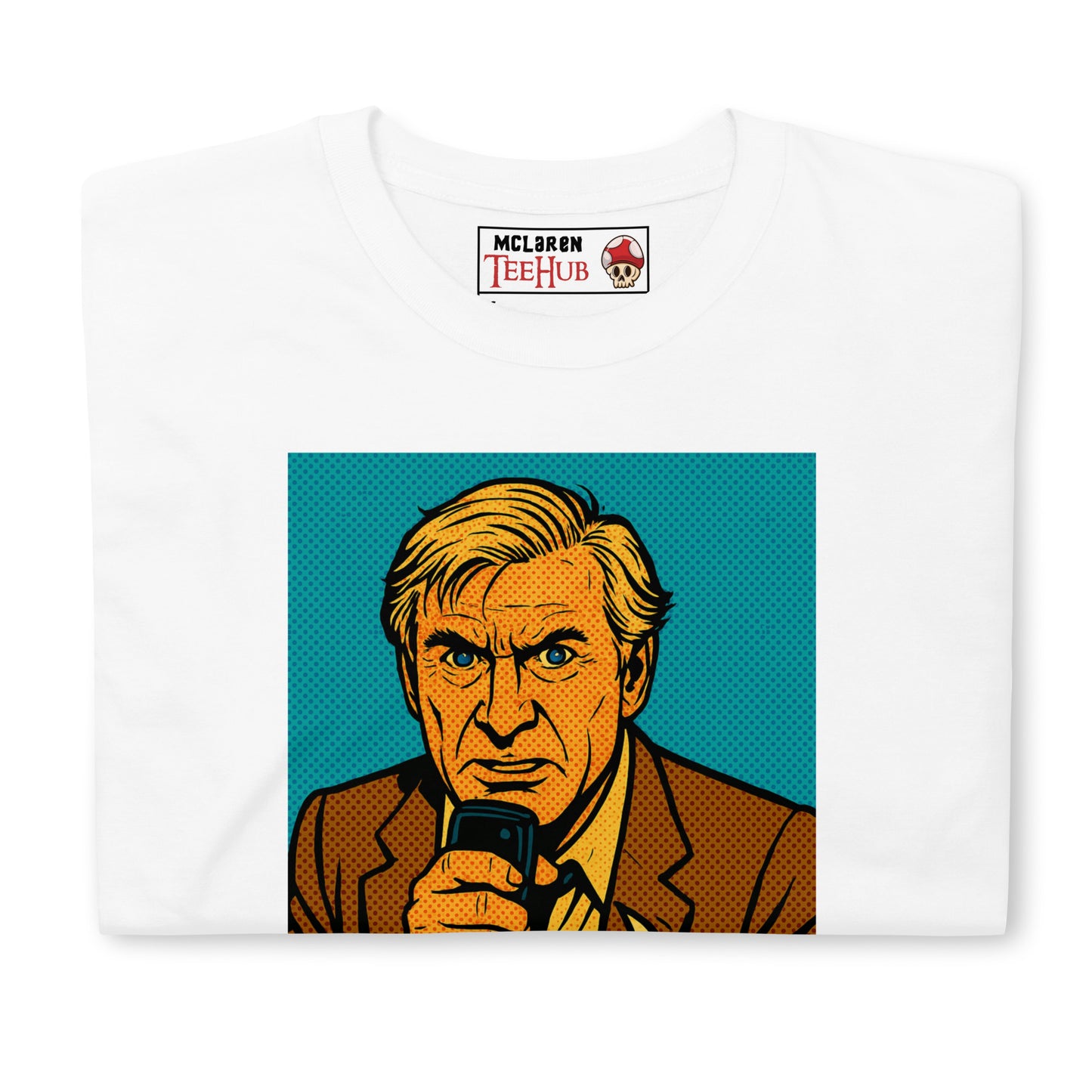 T-shirt featuring a comic-style illustration of Steve McCroskey from the movie 'Airplane!' with the quote 'Looks like I picked the wrong week to quit drinking.