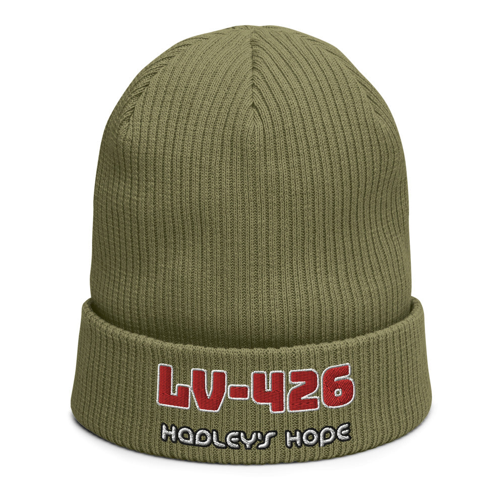 Aliens Inspired Organic ribbed beanie