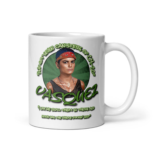 Vasquez Aliens White Glossy Mug, Vasquez Aliens Mug, Mug Vasquez Aliens, Aliens Mug, Mug Aliens, Horror movie mug, 80s movie mug, - McLaren Tee Hub 