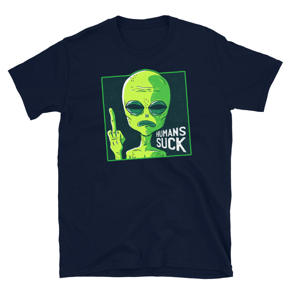 Humans Suck, Alien T-Shirt Navy