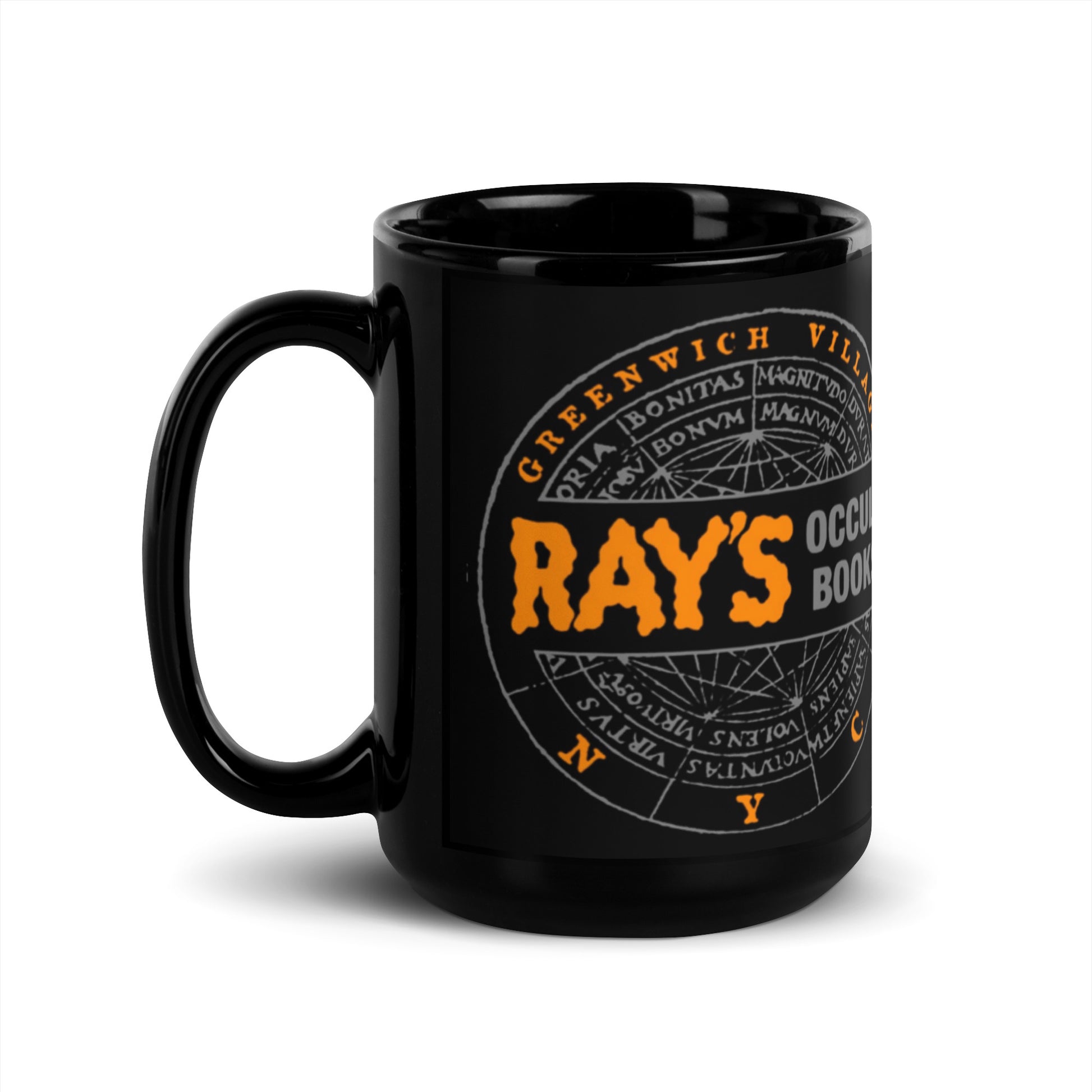 Rays Occult Black Glossy Mug, Mug Ray&#39;s Occult, Ray&#39;s Occult Mug, Ghostbusters movie mug, Mug Ghostbusters movie, coffee lovers mug, - McLaren Tee Hub 