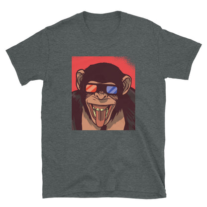 3D Glasses Monkey, Funny Monkey tshirt, Cool Monkey t shirt, Tshirt Monkey, Funky Retro Crazy Monkey,  Christmas gift, animal lover tee, - McLaren Tee Hub 