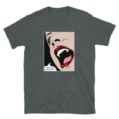 Vampire Unisex T-Shirt, T-shirt vampire, love at first bite, vampire style t-shirt, t-shirt vampire style, sexy vampire t-shirt, Horror tee, - McLaren Tee Hub 