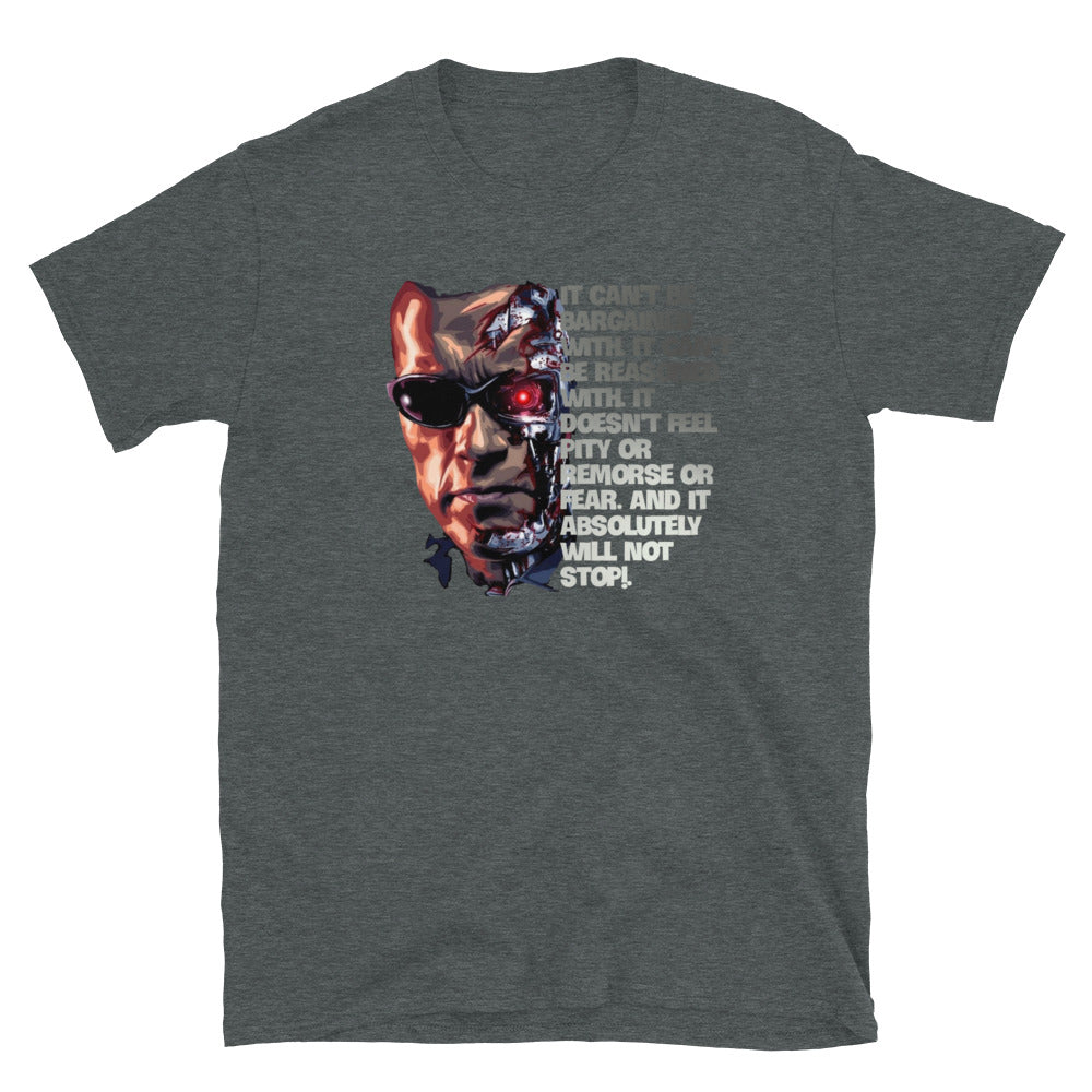Terminator 80s Sci-fi movie Unisex T-Shirt, t-shirt 80s Sci-fi movie, eighties movie t-shirts, t-shirts eighties movies, movies fan t-shirts, - McLaren Tee Hub 
