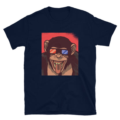 3D Glasses Monkey, Funny Monkey tshirt, Cool Monkey t shirt, Tshirt Monkey, Funky Retro Crazy Monkey,  Christmas gift, animal lover tee, - McLaren Tee Hub 