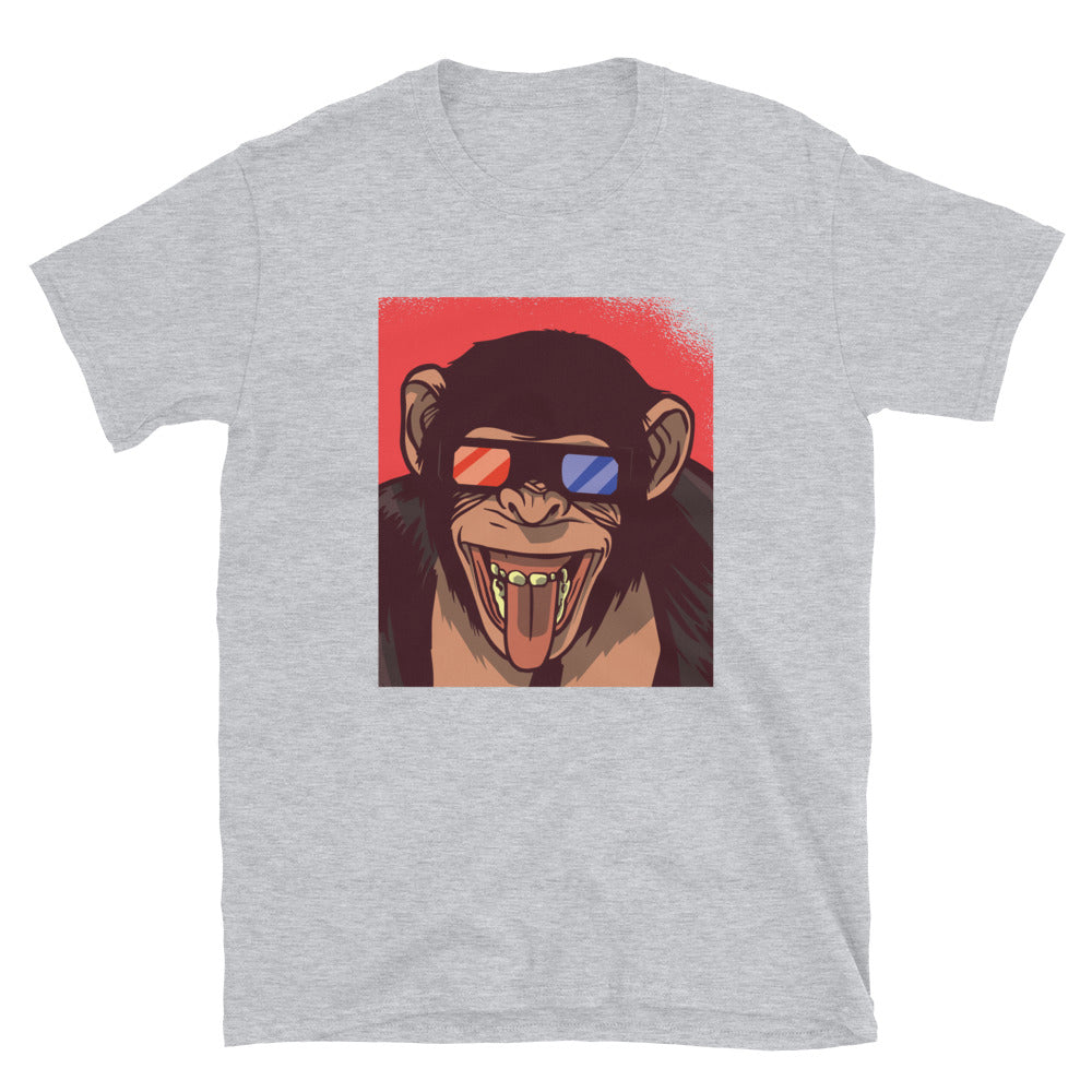 3D Glasses Monkey, Funny Monkey tshirt, Cool Monkey t shirt, Tshirt Monkey, Funky Retro Crazy Monkey,  Christmas gift, animal lover tee, - McLaren Tee Hub 