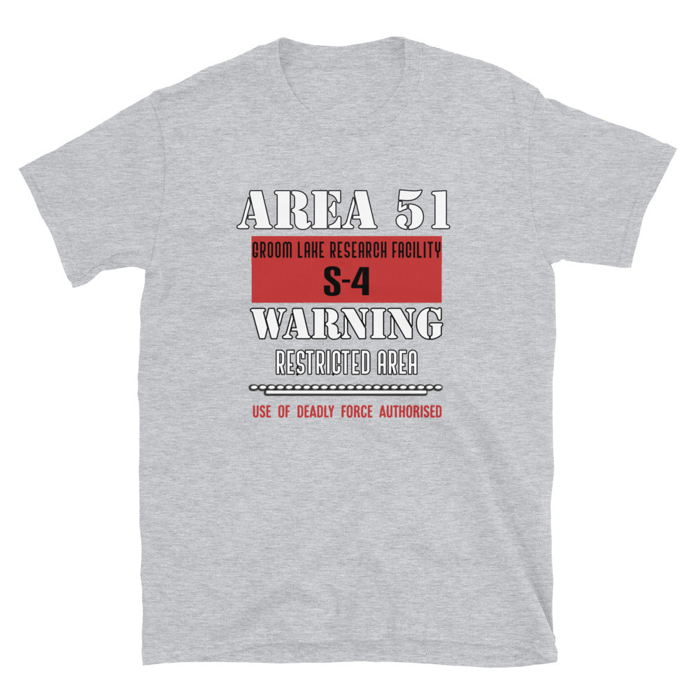 Area 51 Unisex T-Shirt, t-shirt area 51, area 51 warning t-shirt, t-shirt area 51 warning, Ufo cover up t-shirt, t-shirt ufo cover up, UFO - McLaren Tee Hub 