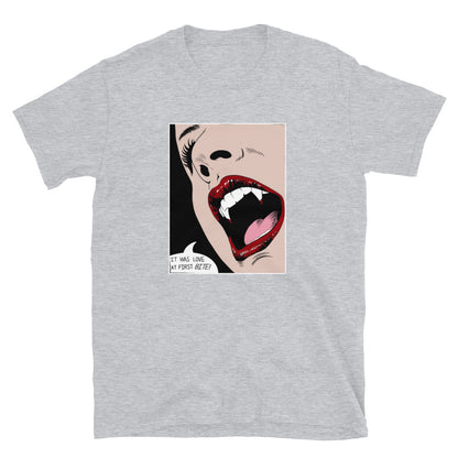 Vampire Unisex T-Shirt, T-shirt vampire, love at first bite, vampire style t-shirt, t-shirt vampire style, sexy vampire t-shirt, Horror tee, - McLaren Tee Hub 