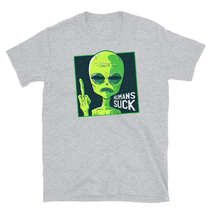 Humans Suck Unisex T-Shirt, Humans Suck t-shirt, ET t-shirt, ET shirt, Alien image t-shirt, t-shirt Alien image, T-shirt Humans suck, - McLaren Tee Hub 