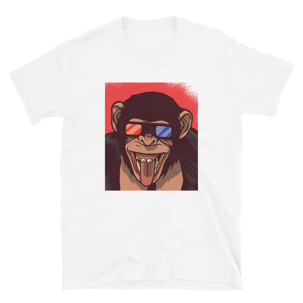 3D Glasses Monkey, Funny Monkey tshirt, Cool Monkey t shirt, Tshirt Monkey, Funky Retro Crazy Monkey,  Christmas gift, animal lover tee, - McLaren Tee Hub 