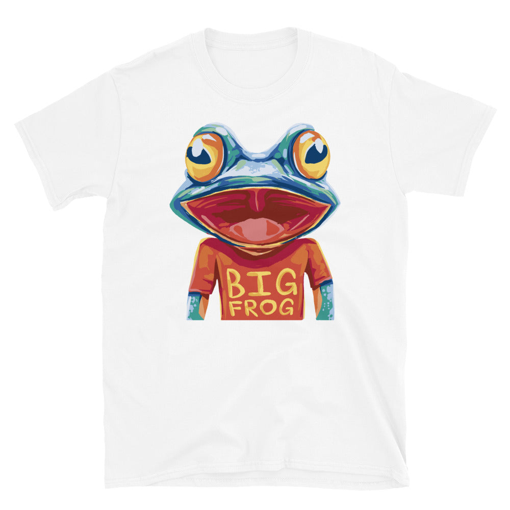 Big Frog Unisex T-Shirt, frog t-shirt, frog tshirt, pet frog, from graphic tshirt, t-shirt frog image, Fun tshirts, amphibian tshirt.
