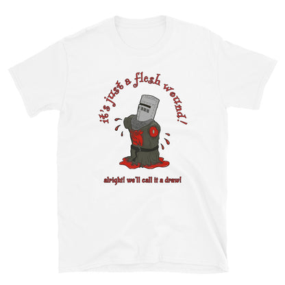 Black Knight style Unisex T-Shirt, t-shirt Black Knight style, money python style t-shirt, t-shirt monty python style, just a flesh wound - McLaren Tee Hub 