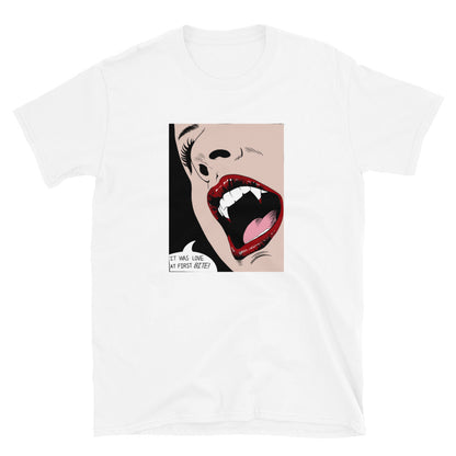 Vampire Unisex T-Shirt, T-shirt vampire, love at first bite, vampire style t-shirt, t-shirt vampire style, sexy vampire t-shirt, Horror tee, - McLaren Tee Hub 