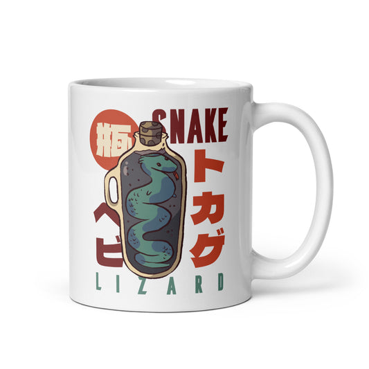 Snake wine White glossy mug, snake mug, Mug snake, snake coffee mug, Mug coffee snake, coffee lovers gift, coffee addict, - McLaren Tee Hub 