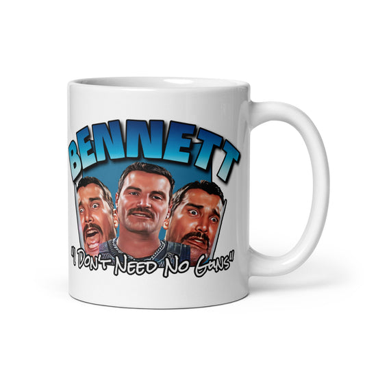Bennett White glossy mug, commando movie mug, mug commando movie, mug Bennett, movie mug Commando 1985, Coffee mugs - McLaren Tee Hub 