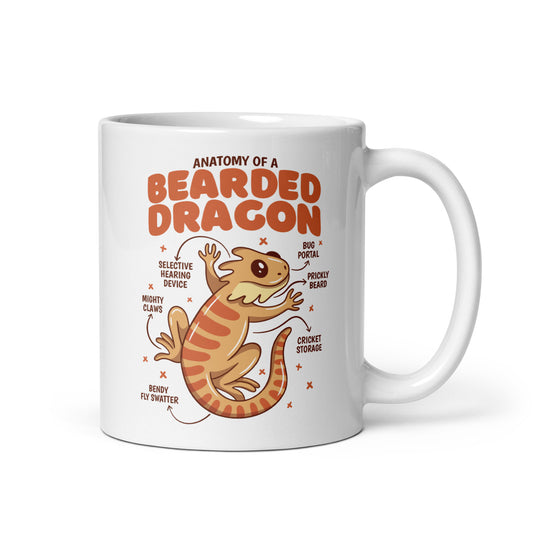 Beaded Dragon white glossy mug, Bearded Dragon mug, Bearded Dragon Coffee Mug, Mug Bearded Dragon, Reptile mug, lizard fan mug - McLaren Tee Hub 