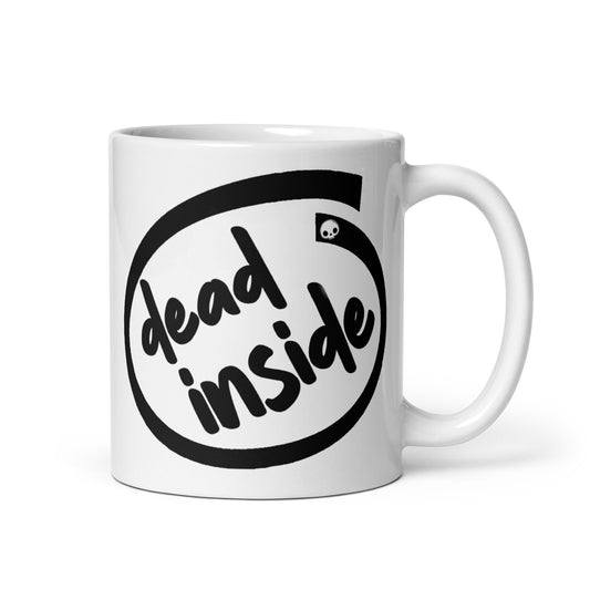 Dead Inside White glossy mug, Dead Inside mug, novelty mug, ceramic mug, Funny mug, Funny office mug, Retro logo mug, coffee mug, - McLaren Tee Hub 