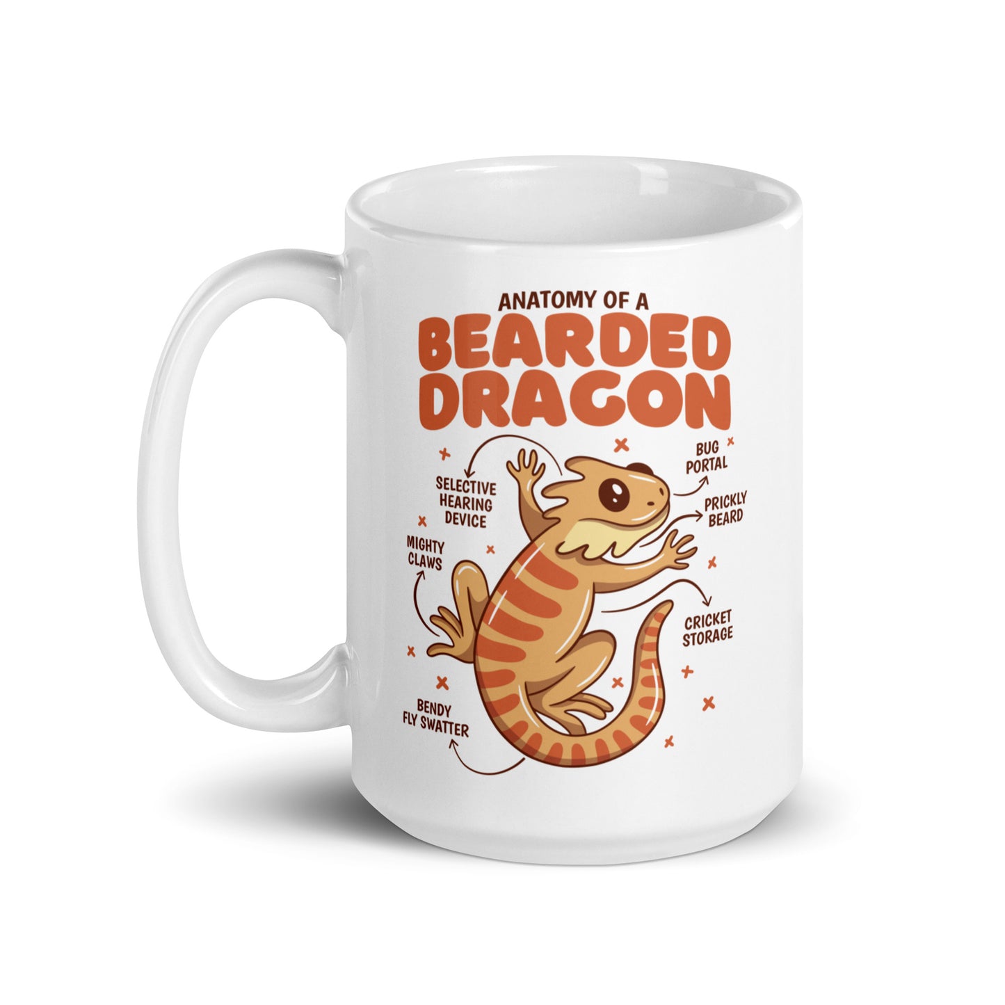 Beaded Dragon white glossy mug, Bearded Dragon mug, Bearded Dragon Coffee Mug, Mug Bearded Dragon, Reptile mug, lizard fan mug - McLaren Tee Hub 