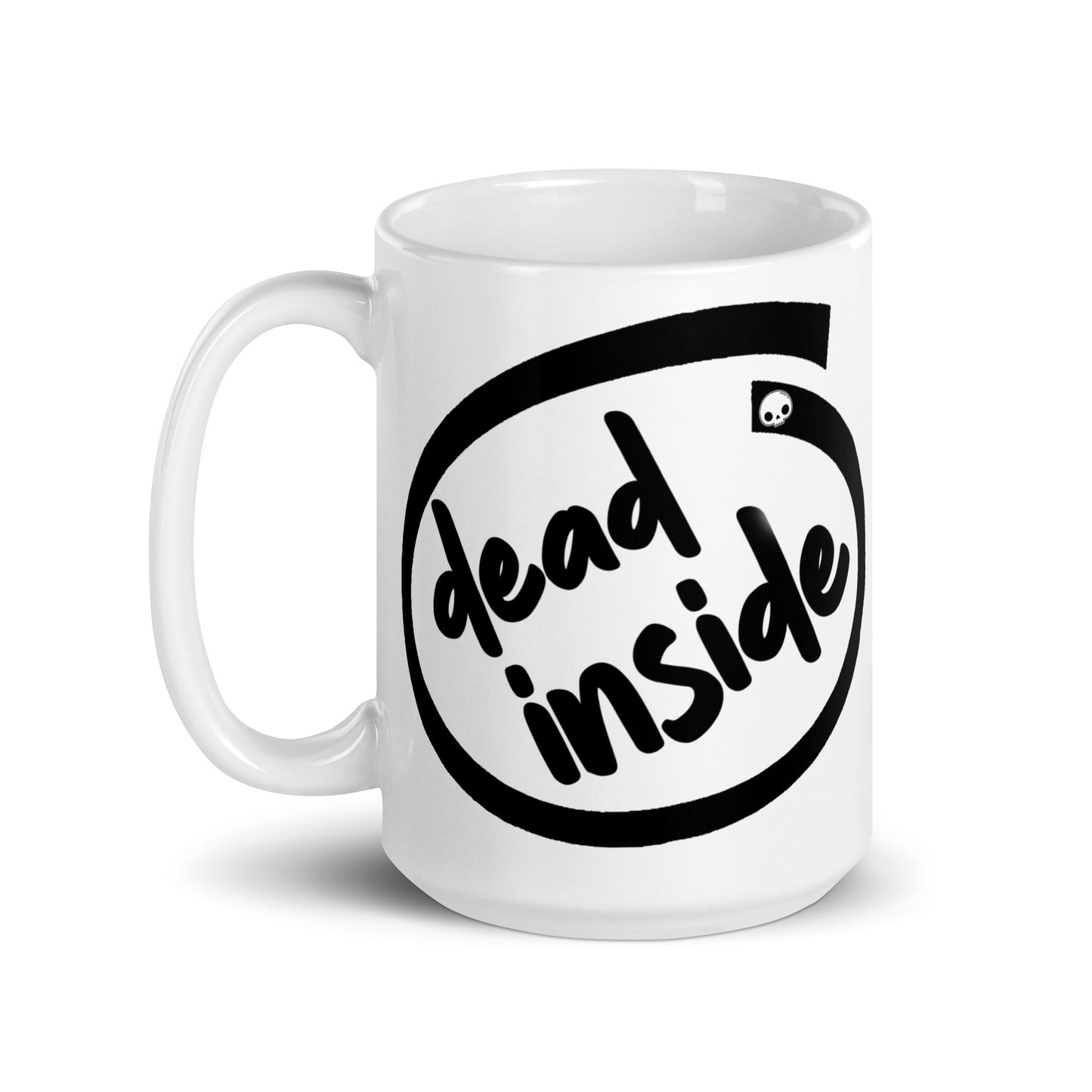 Dead Inside White glossy mug, Dead Inside mug, novelty mug, ceramic mug, Funny mug, Funny office mug, Retro logo mug, coffee mug, - McLaren Tee Hub 